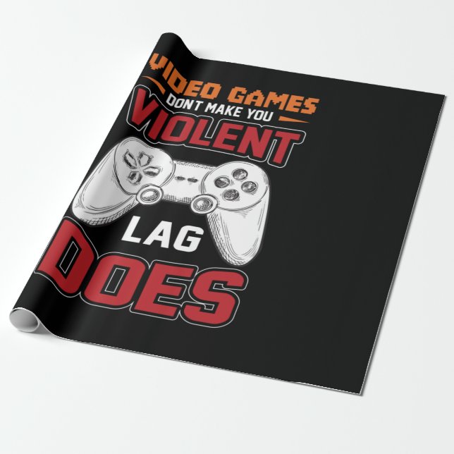 Papel De Presente Gamer Gift Videos games Lag Does (Desenrolado)