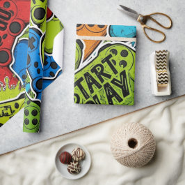 Papel De Presente Gamer Pattern Wrapping Paper