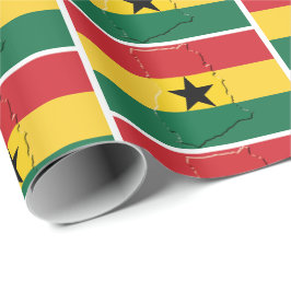 Papel De Presente GANA | Estrela Negra | Bandeira do GHANAIAN
