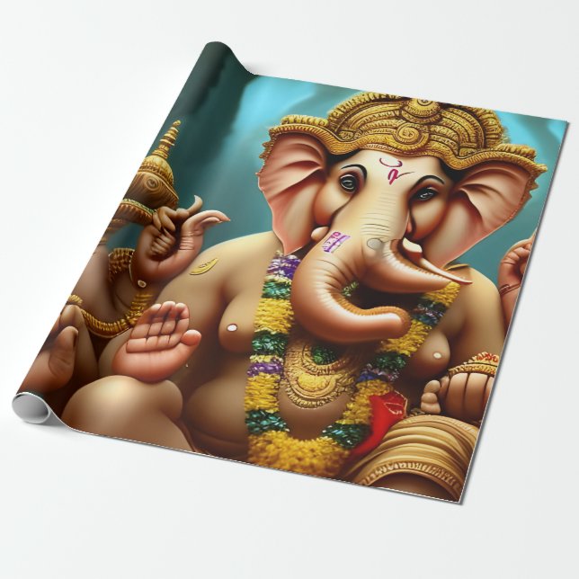 Papel De Presente Ganesh toma uma selfie (Desenrolado)