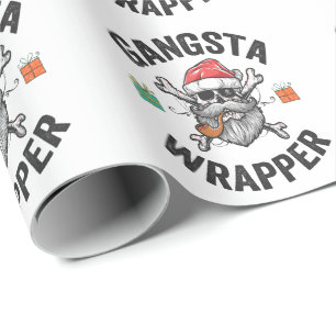 Papel De Presente Gangsta Wrapper Engraçado Papais noeis de Natal Pr