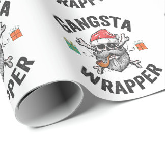 Papel De Presente Gangsta Wrapper Engraçado Papais noeis de Natal Pr