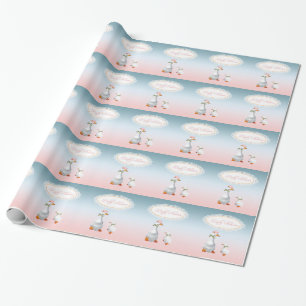 Papel De Presente Ganso de mãe que veste a capota & os vidros com