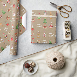 Papel De Presente Ganso de Natal Alegre Goosman