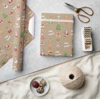Papel De Presente Ganso de Natal Alegre Goosman