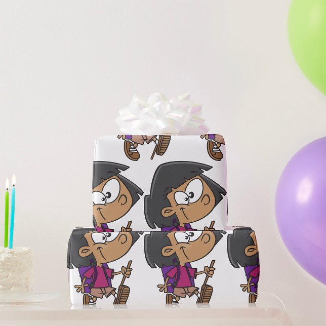 Papel De Presente Garota Andando (Criador carregado)