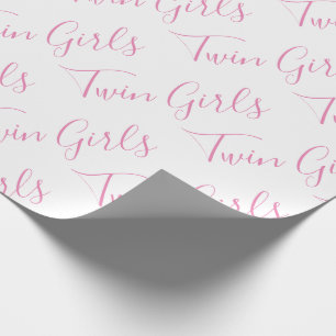 Papel De Presente Garota Bebê Roteiro Gêmeas Rosa