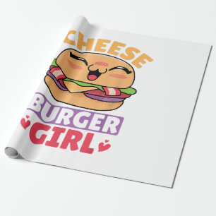 Papel De Presente Garota Cheeseburger, Mulheres Hamburger e Cheesebu