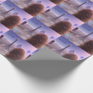 Papel De Presente Garota da Cidade de Animes Sonhando Olhando a Linh