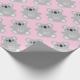 Papel De Presente Garota de Chá de fraldas do Urso Koala