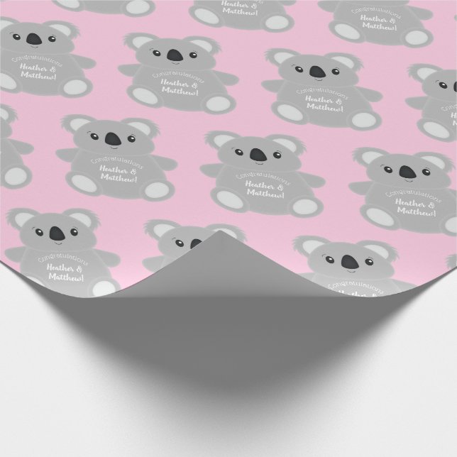 Papel De Presente Garota de Chá de fraldas do Urso Koala (Ponta)