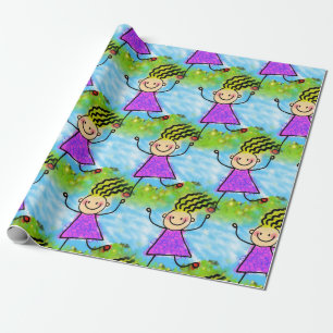 Papel De Presente Garota de dança divertida