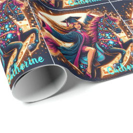 Papel De Presente Garota De Graduação Em Cavalo De Rico Personalizad