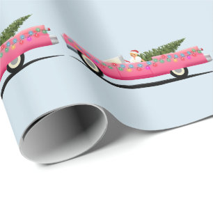 PAPEL DE PRESENTE GAROTA DE NATAL EM PINK CLASSIC WRAPPING PAP