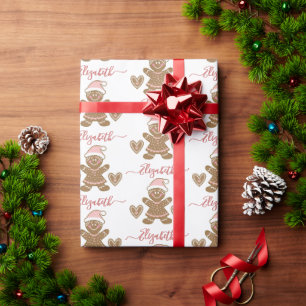 Papel De Presente Garota de Pão-de-Pão de Natal Personalizado