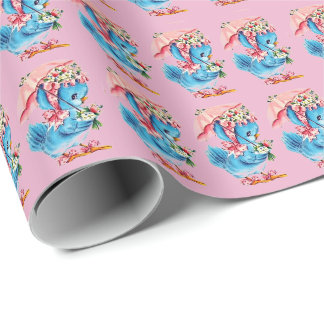Papel De Presente Garota do Pato do Chá de fraldas da Pintura