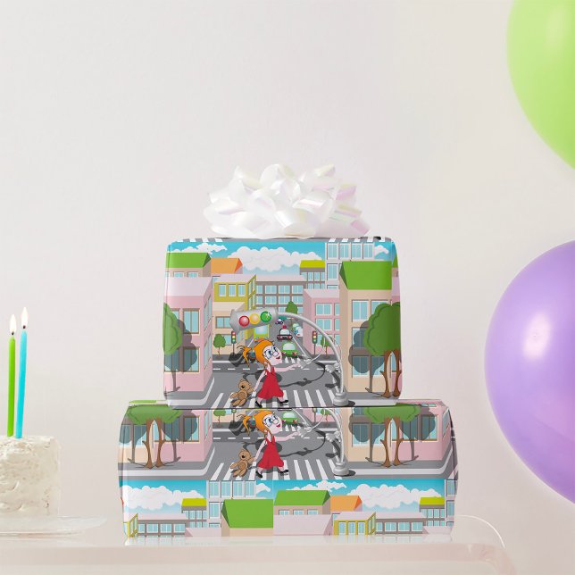 Papel De Presente Garota Em Um Passagem De Pedestre (Criador carregado)