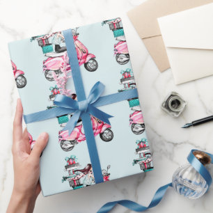 Papel De Presente Garota no Patinete presente