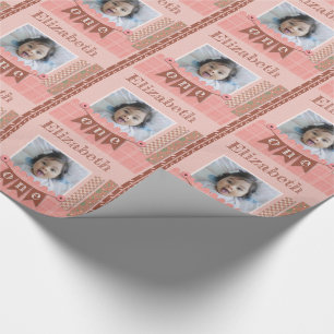 Papel De Presente Garota primeiro aniversario Rosa