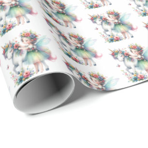 Papel De Presente Garotas-de-coleira-branca unicórnio-de-peluche
