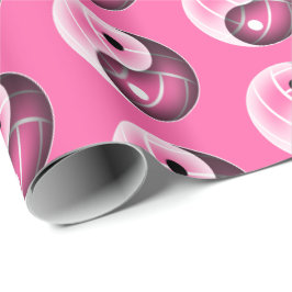 Papel De Presente garotas yin yang voleibol cor-de-rosa ou QUALQUER