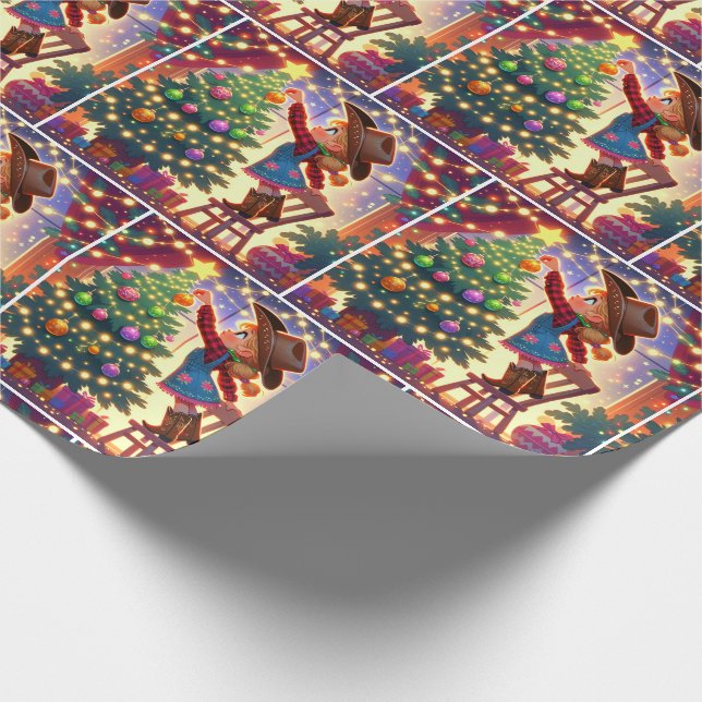 Papel De Presente Garotinha Na Cadeira Decorando Árvore De Natal (Ponta)