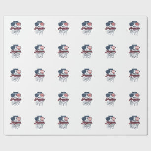 Papel De Presente Garoto Americano Óculos de Sol Patrióticos Camisa