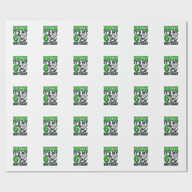 Papel De Presente Garoto de Futebol Faz 6 Anos (Aberto)