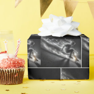 Papel De Presente Garoto De skate Com Traços Leves