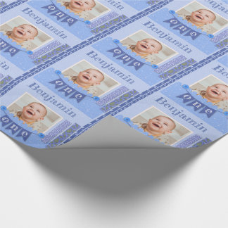 Papel De Presente Garoto primeiro aniversario Azul Embalagem