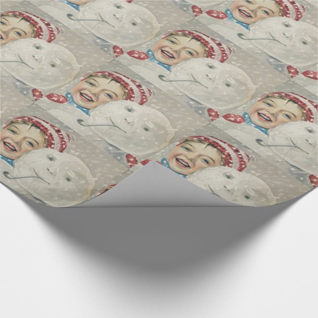 Papel De Presente Garoto Snowman Snowman Pipe Knit Hat (Ponta)