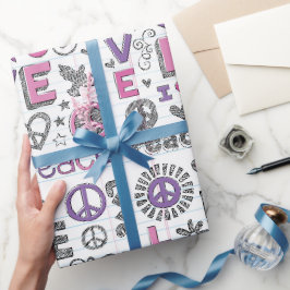 Papel De Presente Garrafa de Paz e Amor