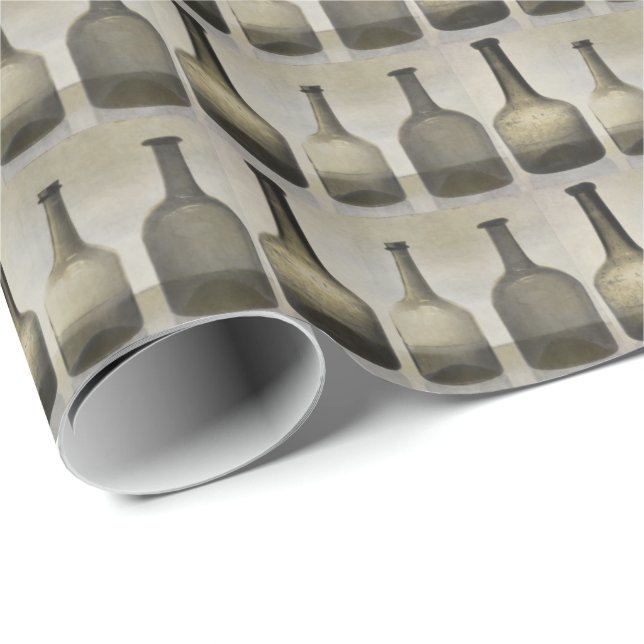 Papel De Presente Garrafas Rústicas Ainda Padrões de Arte da Vida (Ponta do rolo)