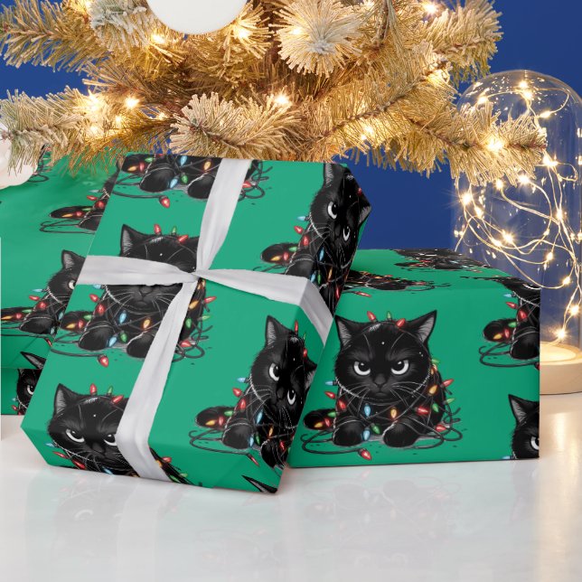 Papel De Presente Gatinha de Natal (Feriados)