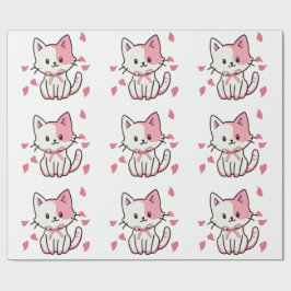 Papel De Presente Gatinho bonito com um arco