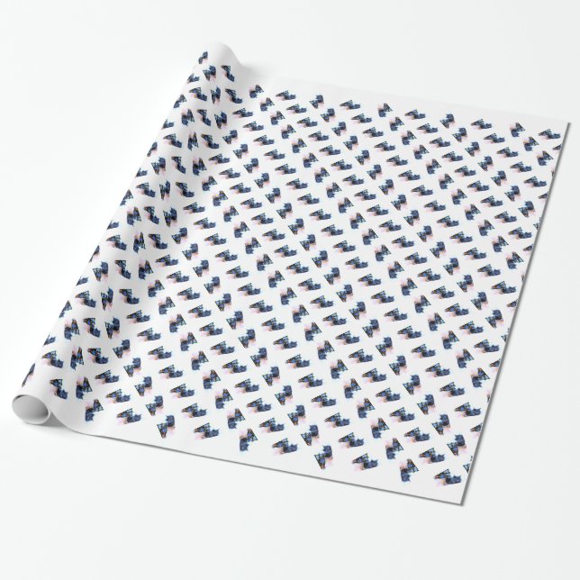 Papel De Presente Gatinho cinzento do Natal III (Desenrolado)