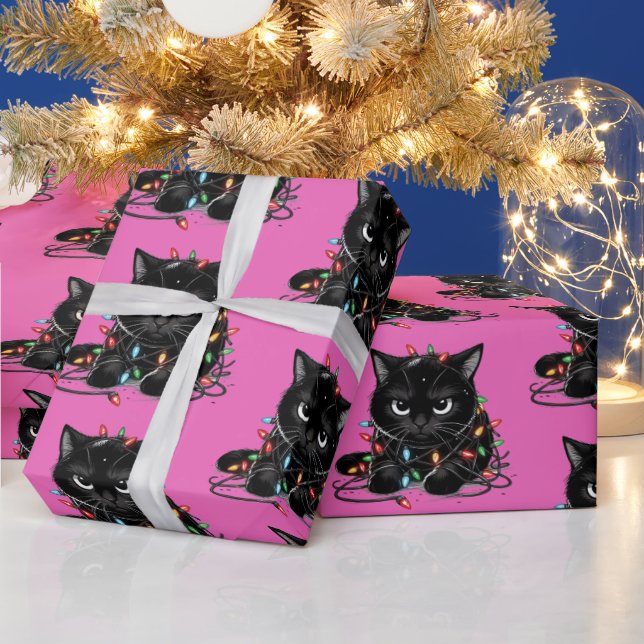 Papel De Presente Gatinho de Natal (Feriados)
