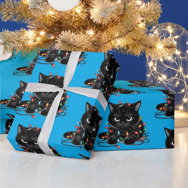 Papel De Presente Gatinho de Natal (Feriados)