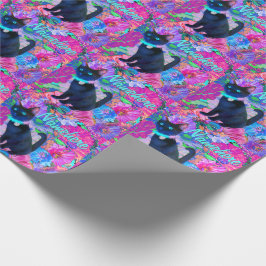 Papel De Presente Gatinho do delírio! Flores e gatinho!