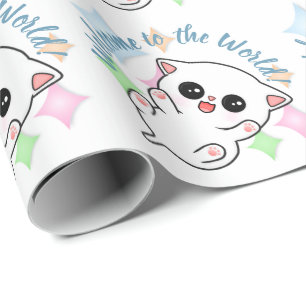 Papel De Presente Gatinho do tempo de borracha
