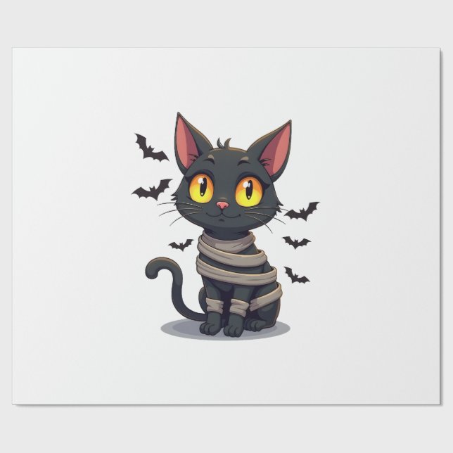 Papel De Presente Gatinho Gatinho de Mamãe Halloween (Aberto)