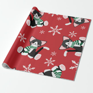 Papel De Presente Gatinho preto inverno