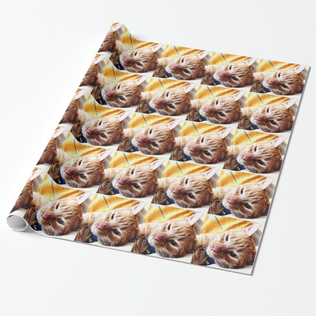 Papel De Presente Gatinho sonolento (Desenrolado)