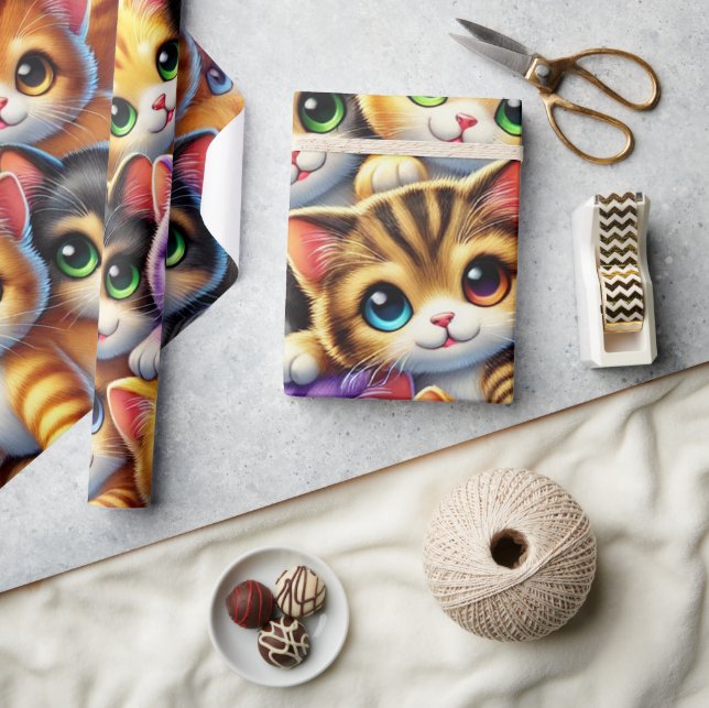 Papel De Presente Gatinhos (Artesanato)