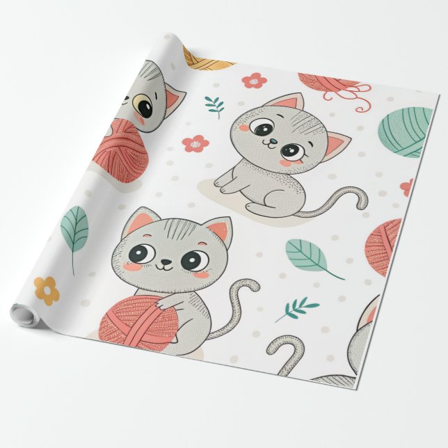 Papel De Presente Gatinhos bonitos (Desenrolado)