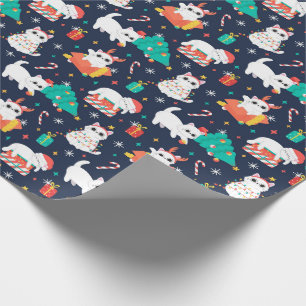 Papel De Presente Gatinhos de Natal