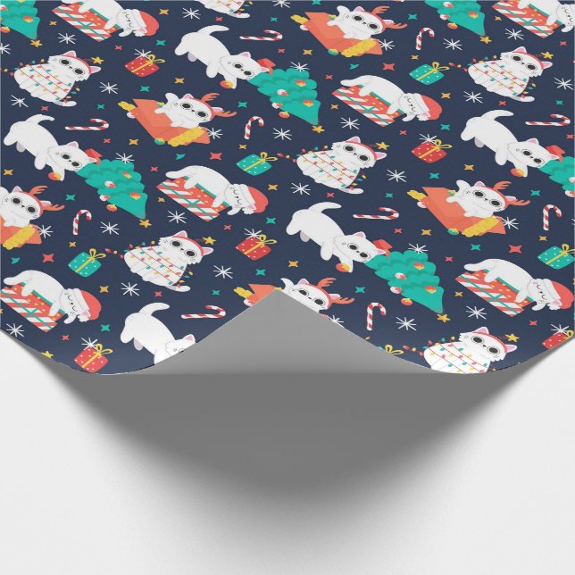 Papel De Presente Gatinhos de Natal (Ponta)