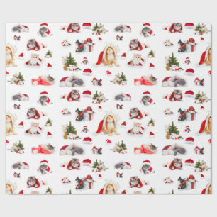 Papel De Presente Gatinhos de Natal Adoráveis