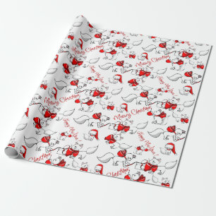 Papel De Presente Gatinhos de Natal Bonitos e Meowy