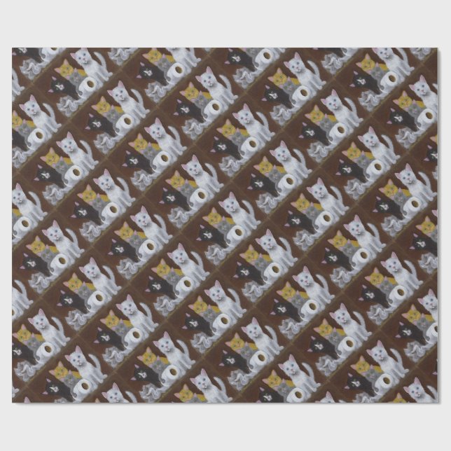 Papel De Presente Gatinhos Reproduzíveis (Aberto)